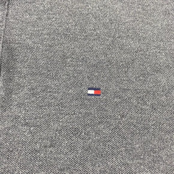 Tommy Hilfiger Polo Shirt Men Large L Gray Casual Golf Embroidered Logo Cotton - Picture 2 of 9